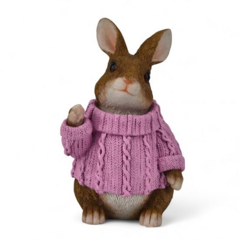 Hase mit Pulli Rosa , H39 cm